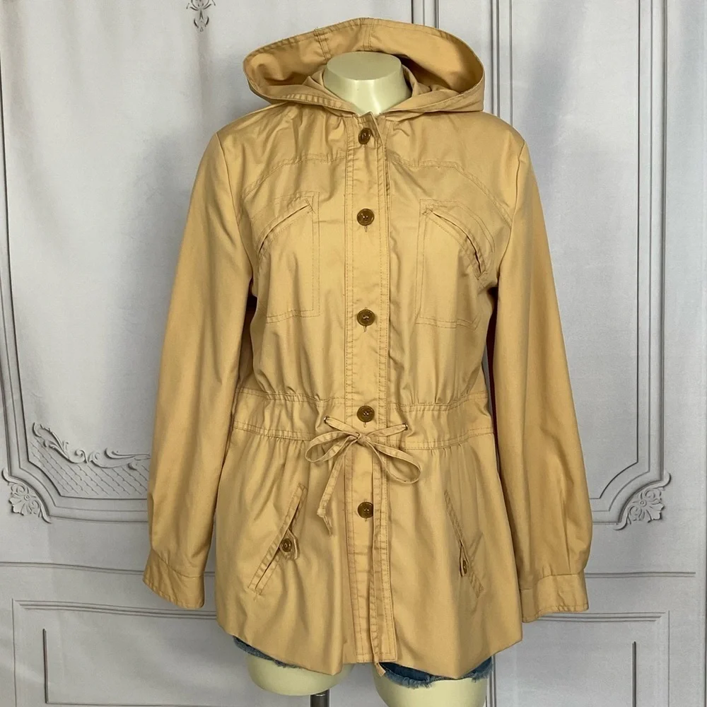 Vintage SCOOP Ladies Utility Raincoat Tan Women’s 13/14 Water Repellent Coat - Picture 1 of 6
